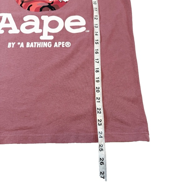 Aape By A Bathing Ape Size M Pink Camo Logo Big Head Tee Bape T-Shirt - Picture 3 of 12